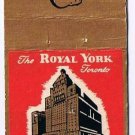Matchbook Cover CP Canadian Pacific Royal York Hotel Toronto