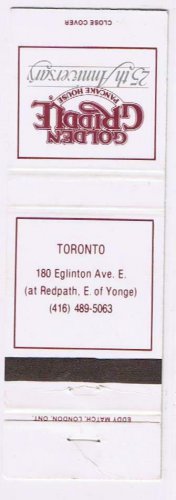 Matchbook Cover Golden Griddle Pancake House Toronto Ontario 25th Anniversary
