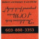 Matchbook Cover La Hacienda del Rio Nashua New Hampshire