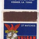 Matchbox Cover Vulcan Matches Trans/Match Kenner Louisiana