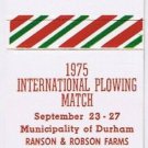 Matchbook Cover 1975 International Plowing Match Supersweet Feeds Oshawa Ontario