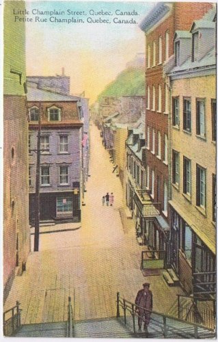 Postcard Little Champlain Street Quebec City