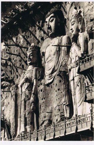 Postcard Three Venerable Ones On A Cliff In Cave No. 13 Sui Dynasty China