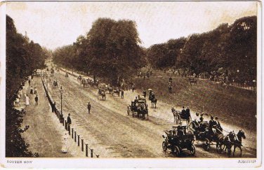 United Kingdom UK RPPC Postcard London Hyde Park Rotten Row