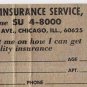 Matchbook Cover Lincoln's State Insurance Service Chicago Illinois