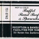 Matchbook Cover Embers Dining Reception & Banquet Scarborough Ontario
