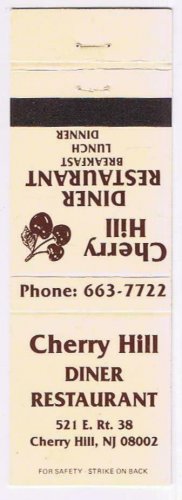 Matchbook Cover Cherry Hill Diner Restaurant Cherry Hill New Jersey