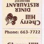 Matchbook Cover Cherry Hill Diner Restaurant Cherry Hill New Jersey