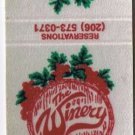 Matchbook Cover The Winery Old Highway 99 Vancouver Washington