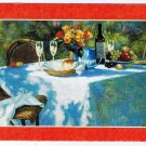 Art Postcard Still Life Table Fruit Wine