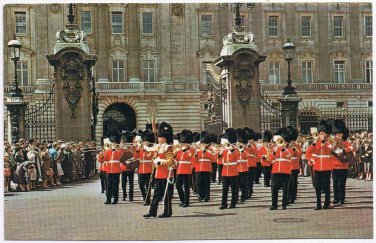 United Kingdom UK Postcard London Guards Band Leaving Buckingham Palace