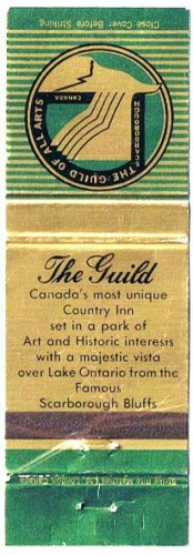 Matchbook Cover The Guild Canada's Most Unique Country Inn Scarborough Bluffs