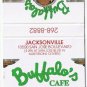 Matchbook Cover Buffalo's Cafe Jacksonville Florida