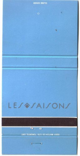 Ottawa Matchbook Cover The Westin Hotel Blue Les Saisons