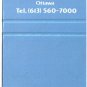 Ottawa Matchbook Cover The Westin Hotel Blue Les Saisons