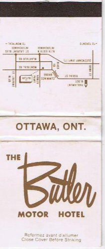 Matchbook Cover The Butler Motor Hotel Ottawa Ontario