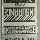 Matchbook Cover Richard H Bell Insurance Farmington Maine