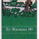 Matchbook Cover Maynard MA Uncle Pete Carbone Twin Tree Cafe