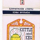 Matchbook Cover Dutch Pantry Family Restaurants Kettle & Keg