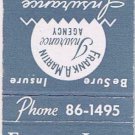 Matchbook Cover Frank A Martin Real Estate Insurance Miami Beach Florida