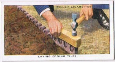 Wills Cigarette Card Garden Hints #9 Laying Edging Tiles
