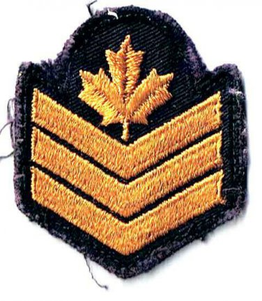 Canadian Armed Forces Petty Officer Second Cl Gold On Black Arm Patch 2" x 2.5"