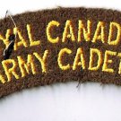 Canadian Armed Forces Royal Army Cadets Gold On Brown Arm Patch 3.5" x 1.5"