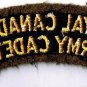 Canadian Armed Forces Royal Army Cadets Gold On Brown Arm Patch 3.5" x 1.5"