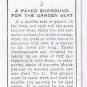 Wills Cigarette Card Garden Hints #2 Paved Surround For Garden Seat