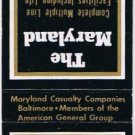 Matchbook Cover F J Buckley Agency Canonsburg Pennsylvania Maryland Casuality