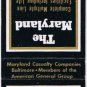 Matchbook Cover F J Buckley Agency Canonsburg Pennsylvania Maryland Casuality