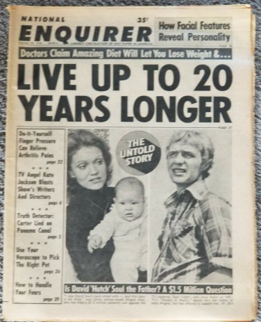 National Enquirer Hutch David Soul Father Angel Kate Jackson Pres Carter Lied
