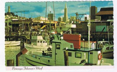 California Postcard San Francisco Picturesque Fisherman's Wharf Boats