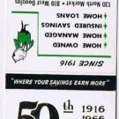 WITCHITA KANSAS Matchbook SOUTHWEST FEDERAL SAVING & LOAN Universal 50th