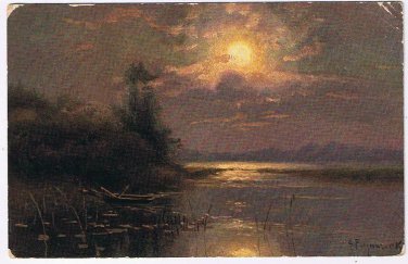 Art Postcard Risnitschenko Moonshine Idyl