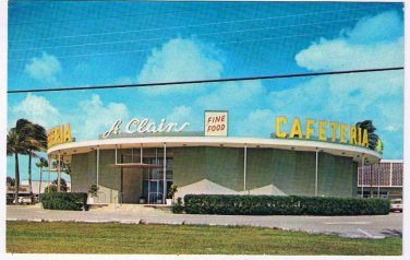 Florida Postcard Pompono Beach St Clairs Cafeteria