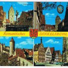 Germany Postcard Dinksbuhl Romantisches Lowenbrunnen Marktplatz Wehrturme