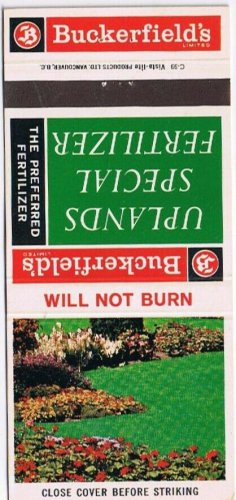 Matchbook Cover Buckerfield's Uplands Special Fertilizer