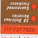 Matchbook Cover Maple Donuts York Pennsylvania
