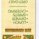 Matchbook Cover PA Gingerbread Man Spirit Merchant & Grocer
