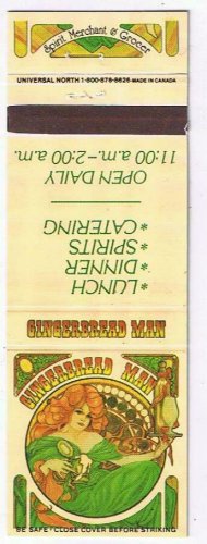Matchbook Cover PA Gingerbread Man Spirit Merchant & Grocer