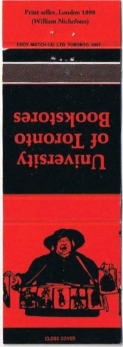 Ontario Matchbook Cover University Toronto Bookstores Red Print Seller Eddy