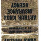 Matchbook Cover Brookings OR Arthur Knox Insurance Agency