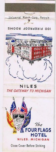 Matchbook Cover Niles MI Four Flags Hotel