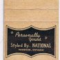 Matchbook Cover Gold Crown On Blue Personally Yours National Windsor ON