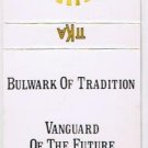 Matchbook Cover TTKA Time To Kick A** Bulwark Of Tradition Vanguard Of Future
