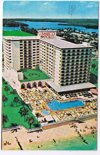 Florida Postcard Miami Beach Lifters Marco Polo Motel