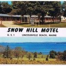 Lincolnville Beach Maine Postcard Book Snow Hill Motel Advertising