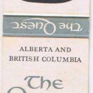Matchbook Cover The Quest For Handcrafts Alberta & British Columbia