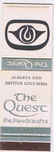 Matchbook Cover The Quest For Handcrafts Alberta & British Columbia